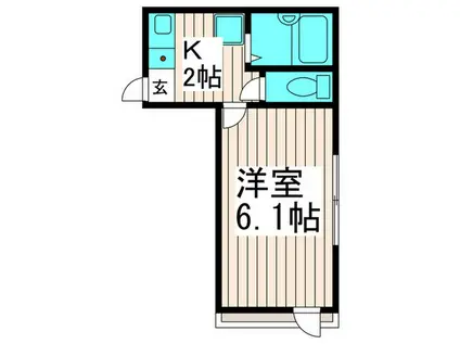 オペラシオンボヌール竹の塚(1K/2階)の間取り写真