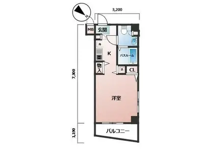 フェニックス日本橋浜町壱番館(ワンルーム/7階)の間取り写真