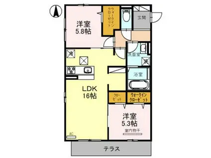 ラフォーレ堺(2LDK/3階)の間取り写真