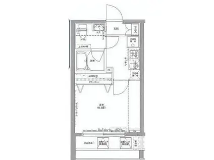 リクレイシア西横浜(1K/3階)の間取り写真