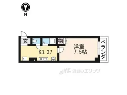 ボンネール葵(1K/2階)の間取り写真