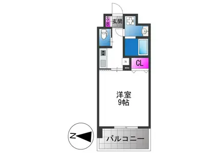 フォレストグレイス高井田(1K/11階)の間取り写真