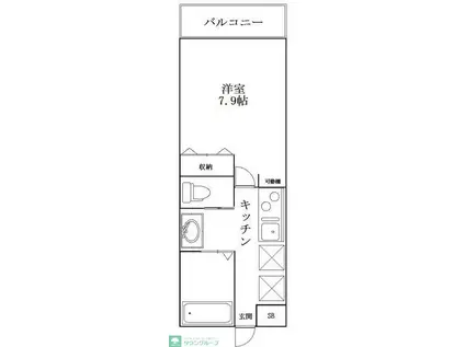 センチュリーオークA(1K/3階)の間取り写真