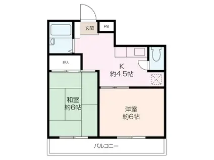 アクトピア金沢文庫(2K/3階)の間取り写真