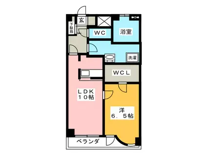 飯沼ビル(1LDK/3階)の間取り写真