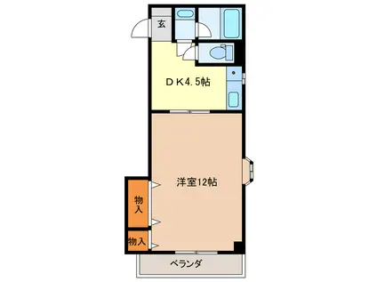 AZURE COURTE II(1DK/5階)の間取り写真