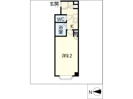 サンパーク新栄(1K/3階)の間取り写真