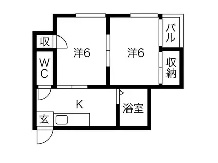 サンシティみたけ(2K/2階)の間取り写真