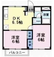 カーサ・タナカ(2DK/2階)の間取り写真