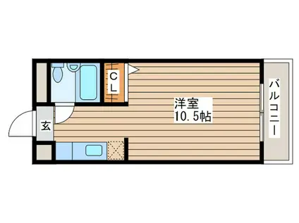 サンライズ志波町(ワンルーム/1階)の間取り写真