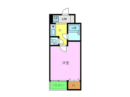 ルミエールS(1K/4階)の間取り写真