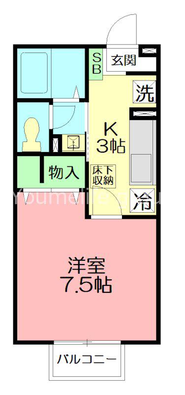 モンターニャ(1K/1階)の間取り写真