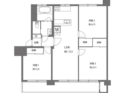 芝白金 2号棟(3LDK/2階)の間取り写真