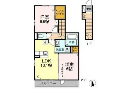 ルイティア VII(2LDK/2階)の間取り写真