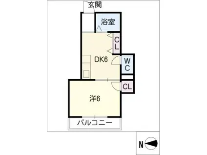 メゾン神村(1DK/1階)の間取り写真