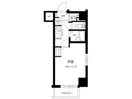 トーシンフェニックス芝浦ベイフォート(1K/4階)の間取り写真