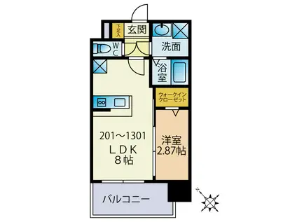 MODERNPALAZZOT天神東NEURO(1LDK/10階)の間取り写真