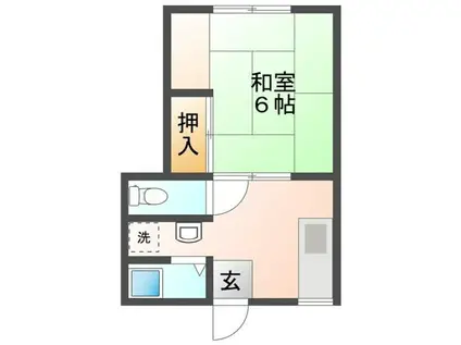 パナハイツ魚橋W(1DK/2階)の間取り写真