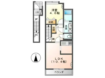 ローズハウス(1LDK/2階)の間取り写真