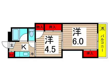 武山マンション(2K/5階)の間取り写真