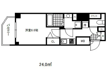プレサンス神戸元町ミューズ(1K/7階)の間取り写真