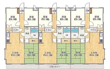 美晴マンションA棟(3LDK/1階)の間取り写真