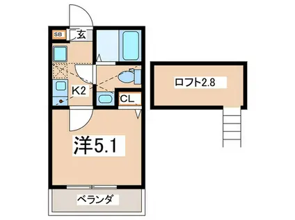 フォンテ-ヌ白金町(1K/3階)の間取り写真