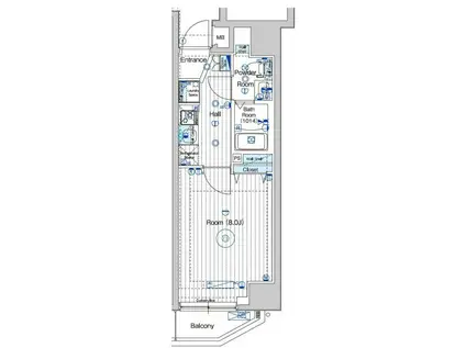 マキシヴシーン南千住(1K/6階)の間取り写真