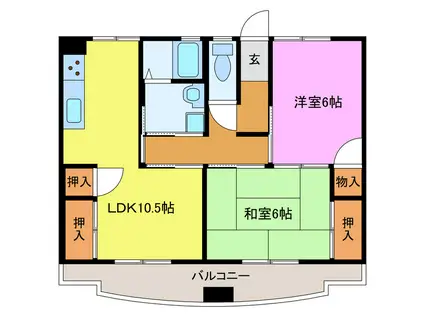 アクティブステージ江島(2LDK/3階)の間取り写真