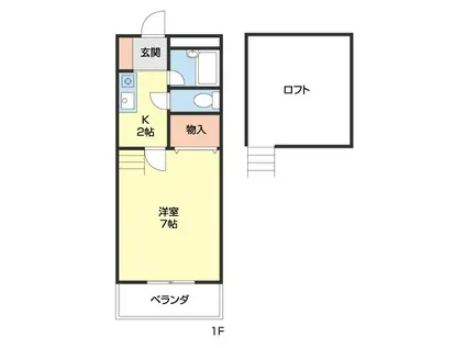 レオ紀三井寺(1K/2階)の間取り写真