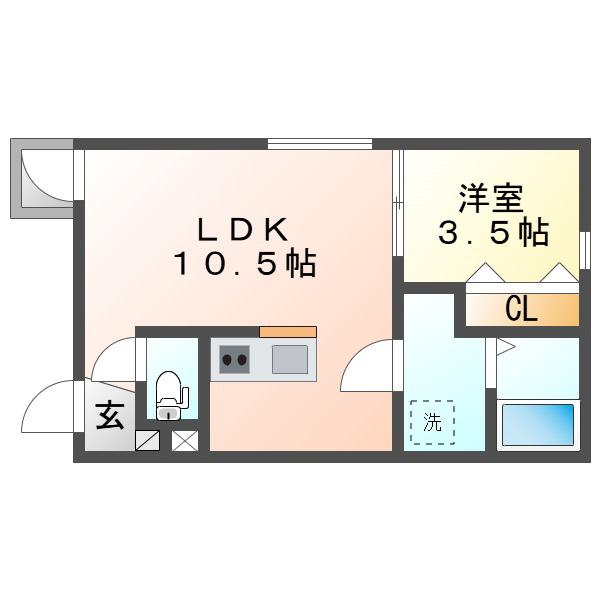 AGRI FOGLIO(1LDK/1階)の間取り写真