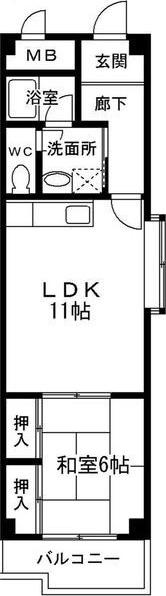 アメニティハイム(1LDK/4階)の間取り写真