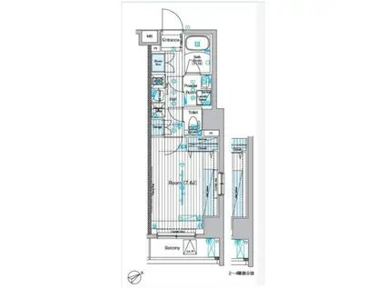 フュージョナル浅草DUE(1K/4階)の間取り写真