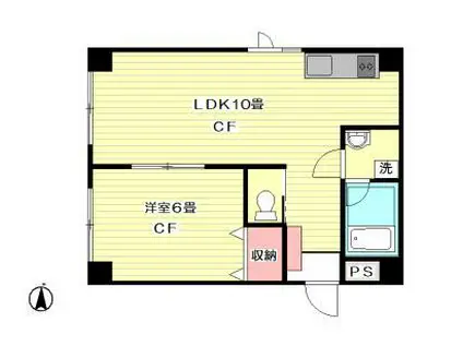 コティジ二宮(1LDK/1階)の間取り写真