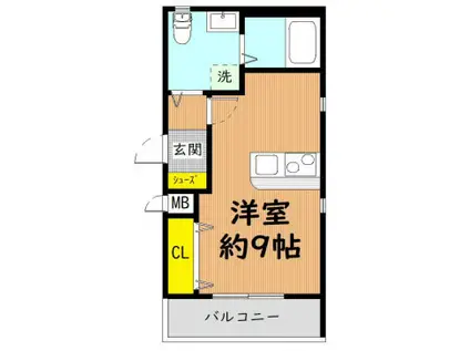 エムズコート松原(1K/2階)の間取り写真