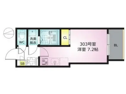 REGAKEST 白鳥(ワンルーム/3階)の間取り写真