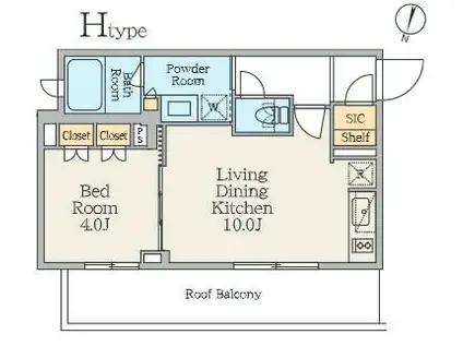 クレストコート池上六丁目(1LDK/5階)の間取り写真