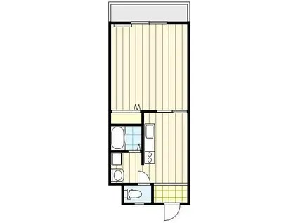 ディアレストF(1DK/3階)の間取り写真