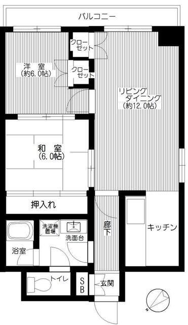 インテーク久里浜(2LDK/3階)の間取り写真