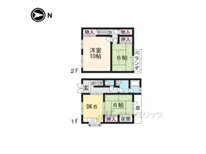 園田ハイツ(3DK/1階)の間取り写真