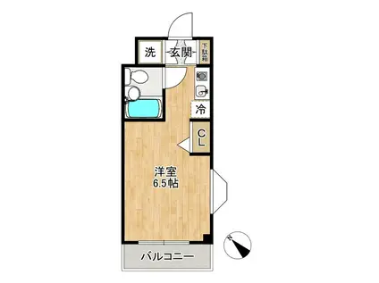 ベルトピア本中山(ワンルーム/1階)の間取り写真