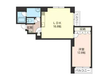サンライトビル(1LDK/4階)の間取り写真