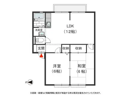 サンビレッジトゥインクル(2LDK/2階)の間取り写真