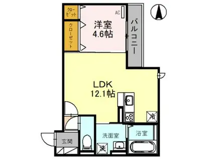 GARANCE新森(1LDK/2階)の間取り写真
