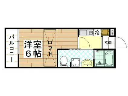 グランドプリッ2長瀬(1K/1階)の間取り写真