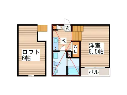 GREEN HILLS KITAYAMA(1K/1階)の間取り写真