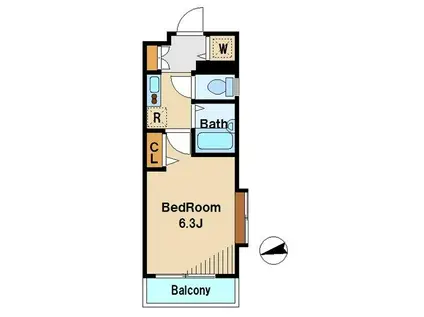 シンシア新中野(1K/9階)の間取り写真