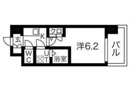 エスリードレジデンス大阪難波(1K/6階)の間取り写真