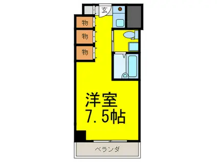 リビスタ千里(ワンルーム/2階)の間取り写真