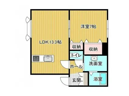 メゾンコート華六番館(1LDK/2階)の間取り写真